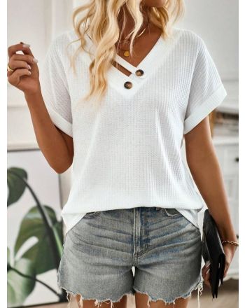 V Neck Casual Loose T-Shirt