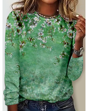 Women's Floral Simple Long sleeve Shirt