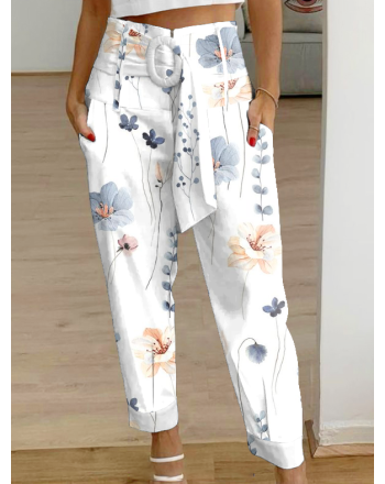 Casual Floral Loose Cargo Pants