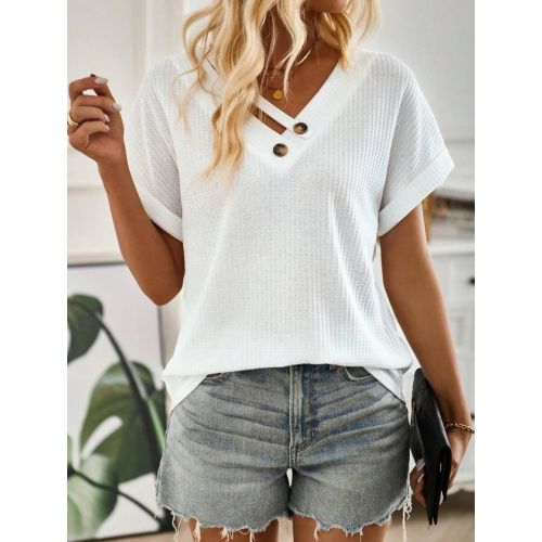 V Neck Casual Loose T-Shirt