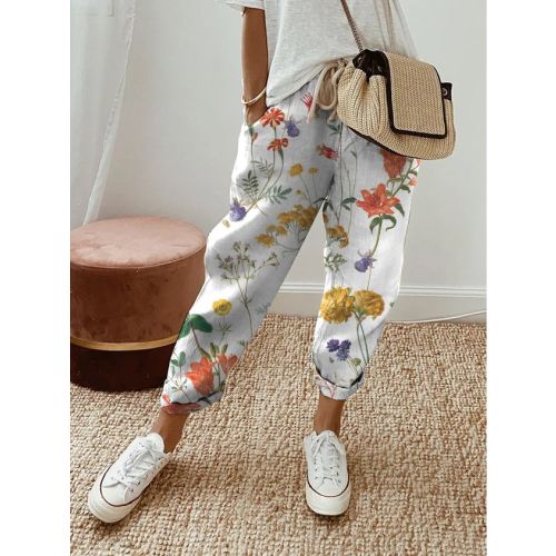 Printing Floral Casual Pants