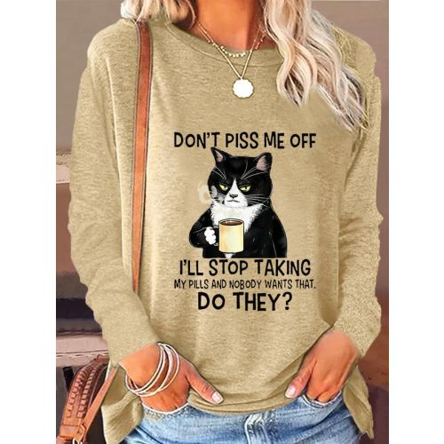 Women's Don't Piss Me Letters Casual Shirt