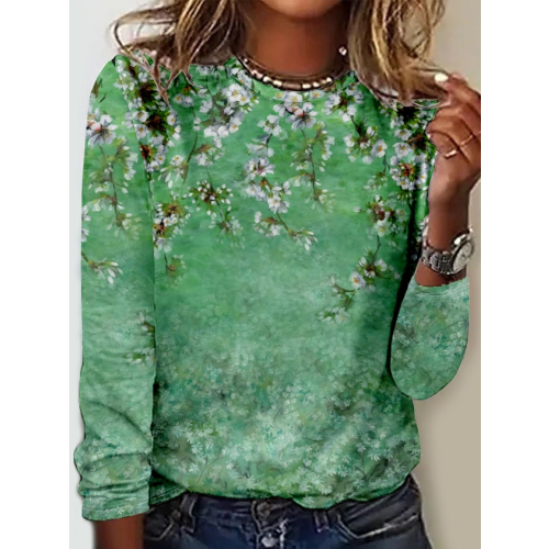 Women's Floral Simple Long sleeve Shirt