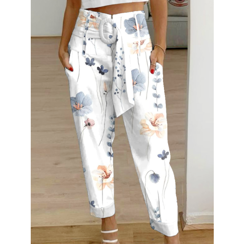 Casual Floral Loose Cargo Pants